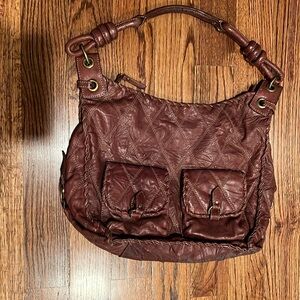 Isabella Fiore chocolate brown hobo handbag